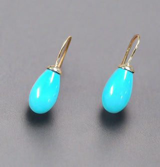 December Birthstone Earrings for Women - Turquoise Blue Dangling Jewelry For Month Of December