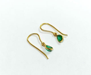 18k Gold Green Emerald Earrings For Women - K Jewelry Accessories