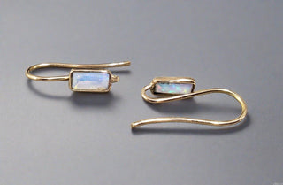 18k Gold Opal Earrings Baguette Teardrop - K Jewelry Accessories