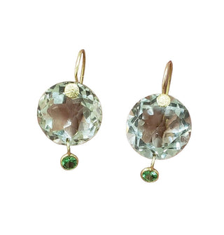 18k Gold Tsavorite Green Amethyst Earrings - K Jewelry Accessories