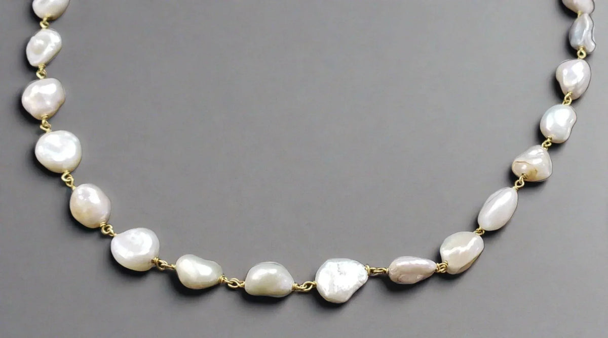 18k Gold Freshwater Pearls Necklace Beaded - K Jewelry Accessories