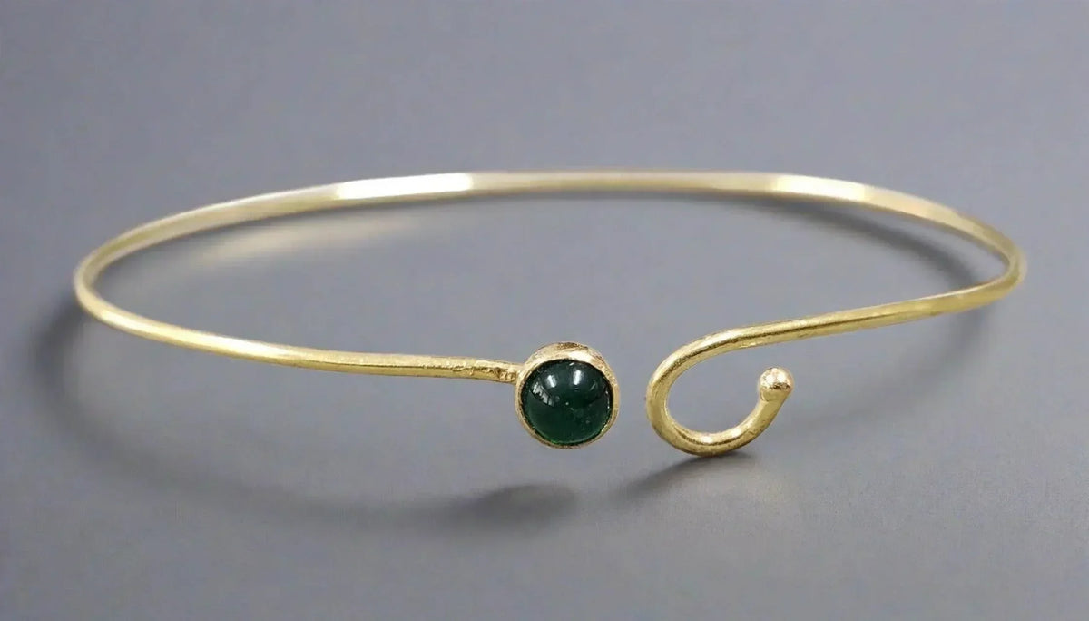 18k Gold Emerald Dainty Bracelet Green Color - K Jewelry Accessories