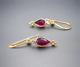 Gold 18k Gold Ruby Earrings - K Jewelry Accessories