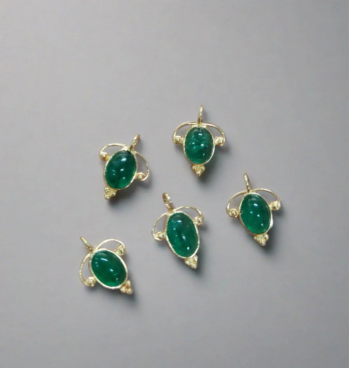 18k Gold Emerald Charms Necklace Jewelry for women - K Jewelry Accessories