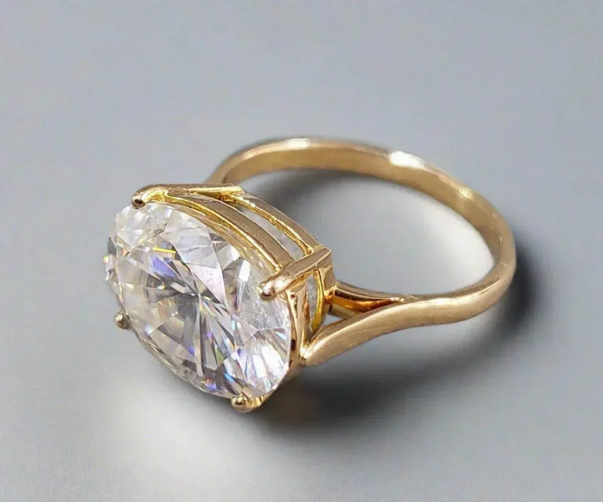 18k Gold Moissanite Diamond Ring Very Beautiful Gift for her - K Jewelry Accessories
