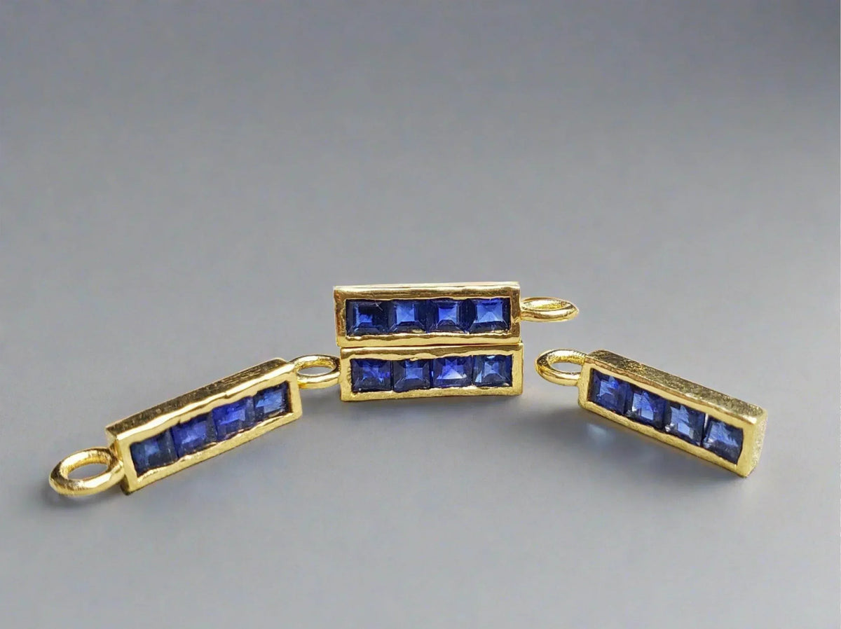 18k Gold Natural Blue Sapphire Charm Elegant Jewelry - K Jewelry Accessories