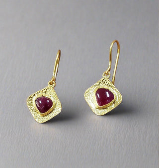 Beautiful 18k Gold Ruby Earrings - K Jewelry Accessories