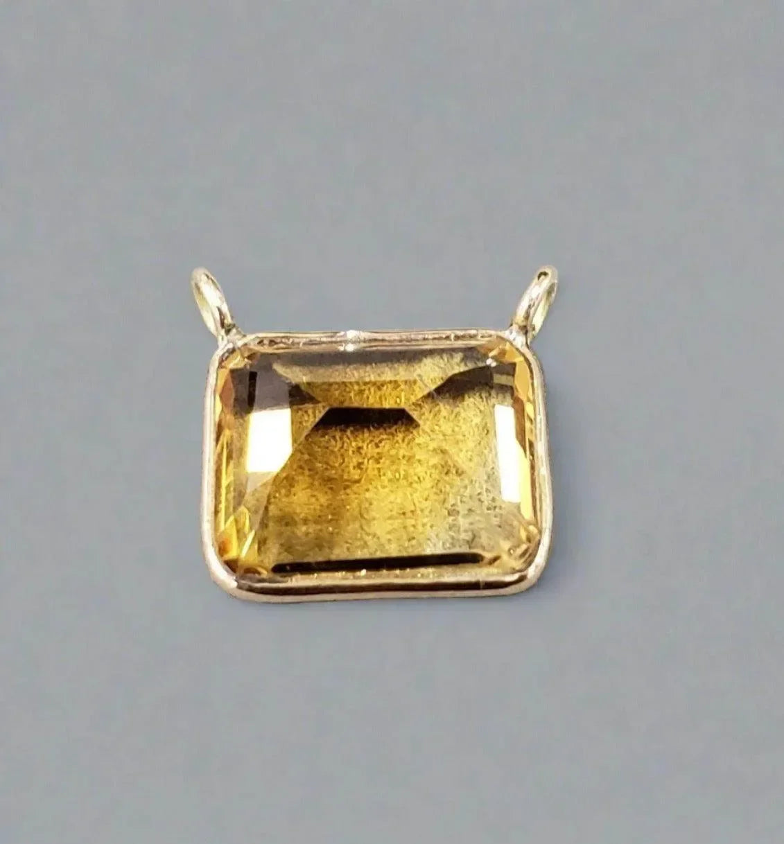 18k Gold Citrine Quartz Pendant Connector - K Jewelry Accessories