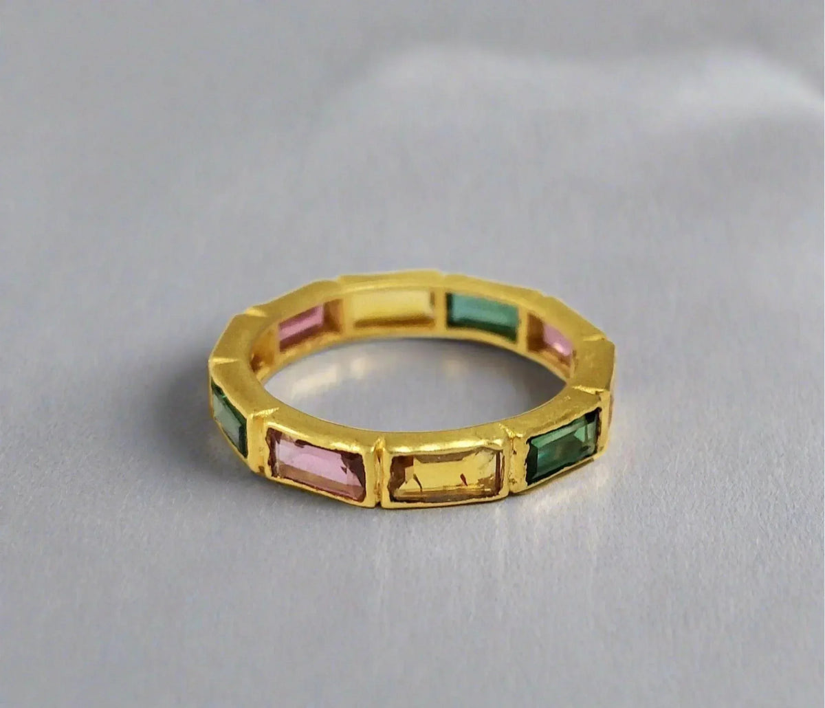 18k Gold Multi Tourmaline Ring - K Jewelry Accessories