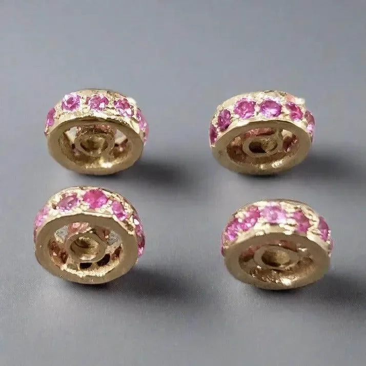 5 mm 14k Gold rondelle beads Pink Sapphire Rondelle Spacer - K Jewelry Accessories