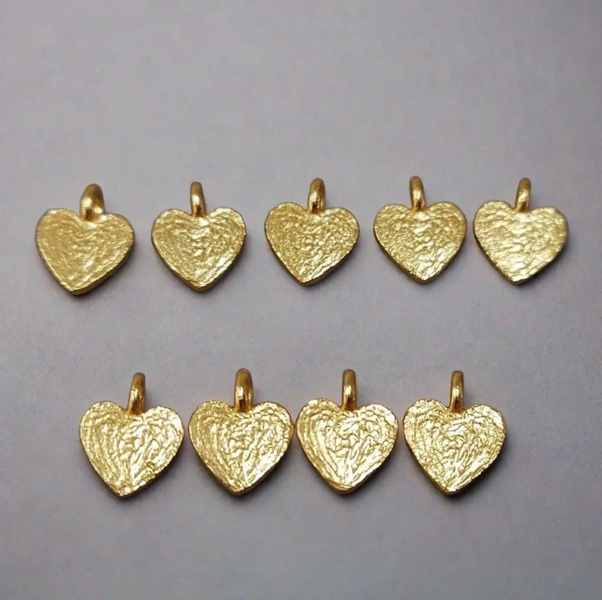 5.5 mm Gold Vermeil Heart Charm Everyday use jewelry - K Jewelry Accessories