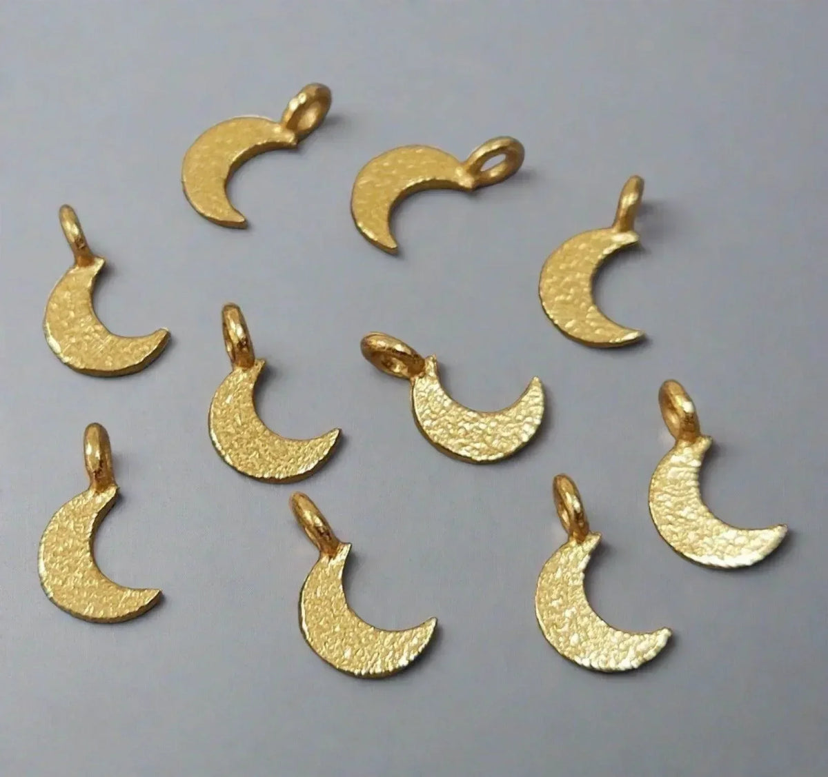6 mm Gold Vermeil Half Moon Charm Pendant Findings - K Jewelry Accessories