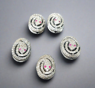 19 mm 925 Silver Snake Diamond Spacer Bead - K Jewelry Accessories