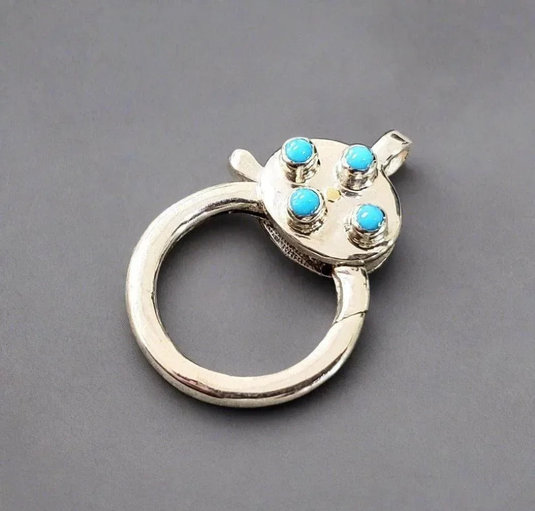 25 x 19 mm 925 Sterling Turquoise Lobster Clasp Silver - K Jewelry Accessories