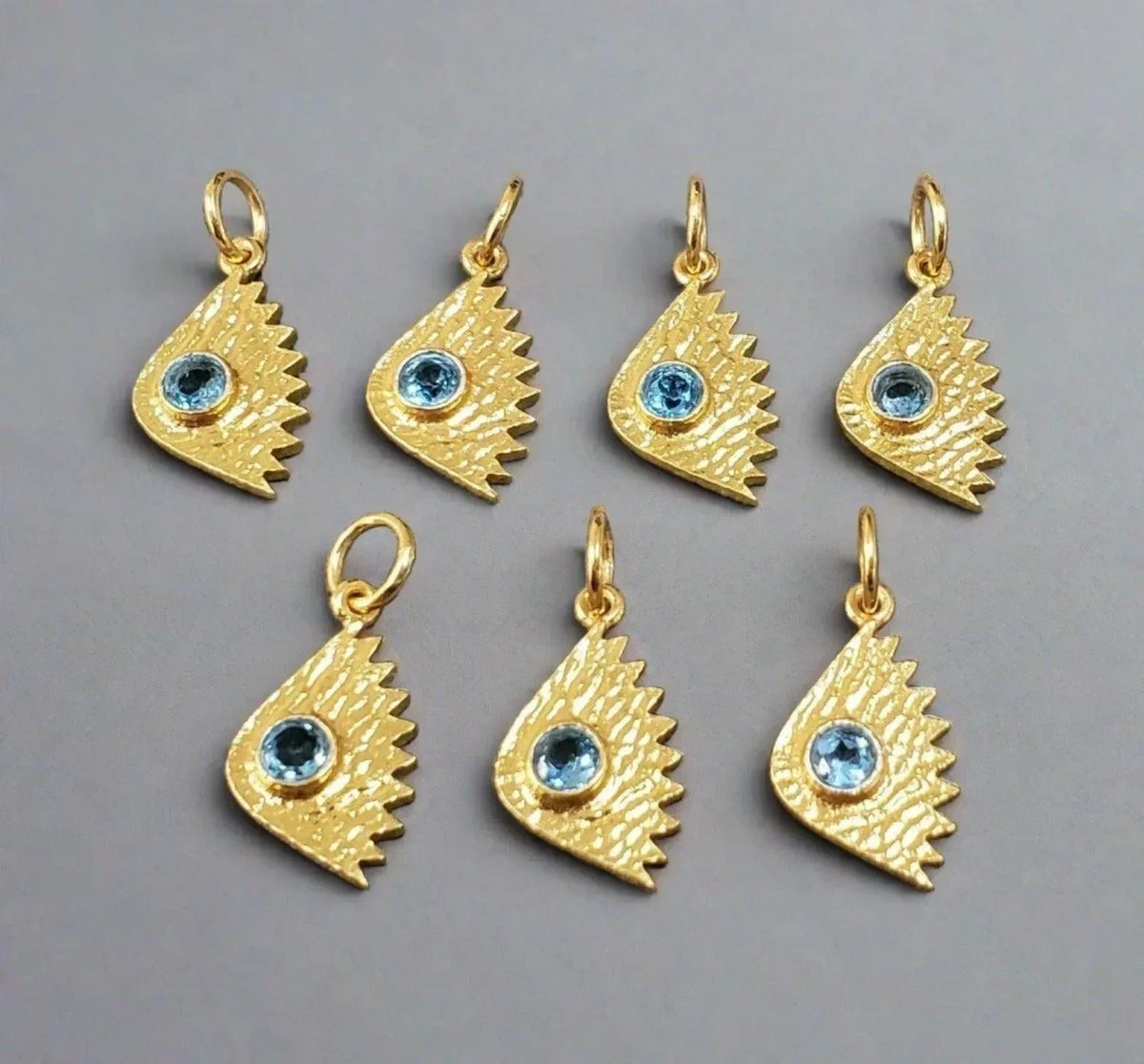 925 Gold Vermeil Swiss Blue Topaz Pendant Stacking jewelry - K Jewelry Accessories