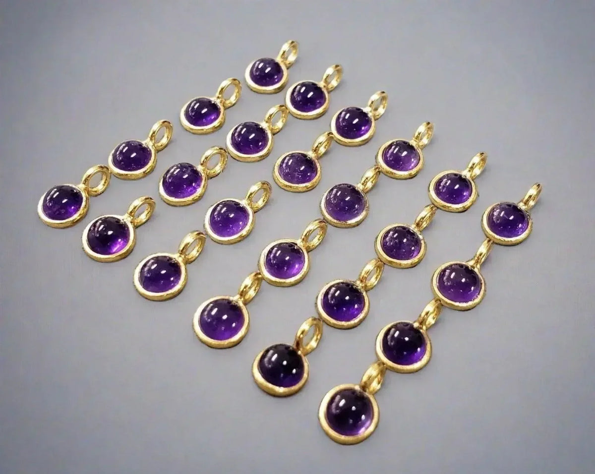 Gold Vermeil Purple Amethyst Charms Minimalist - K Jewelry Accessories