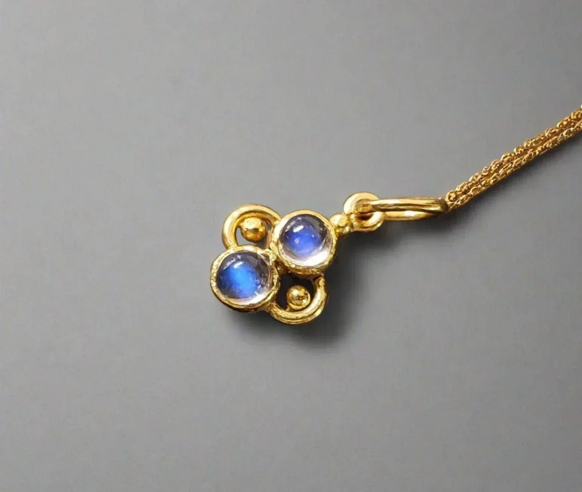 925 Gold Vermeil Rainbow Moonstone Pendant Natural - K Jewelry Accessories