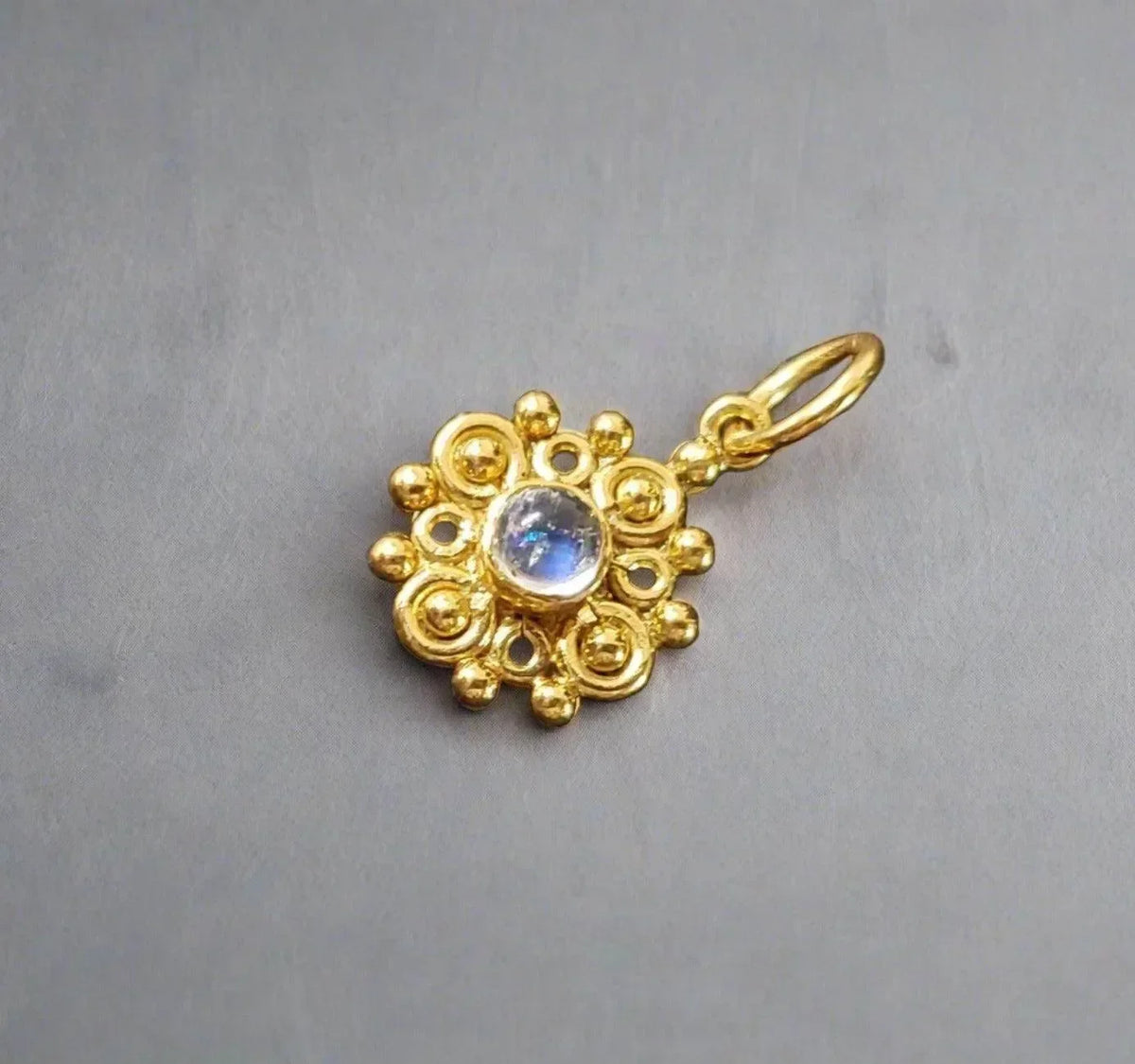 925 Gold Vermeil Rainbow Moonstone Pendant Findings - K Jewelry Accessories