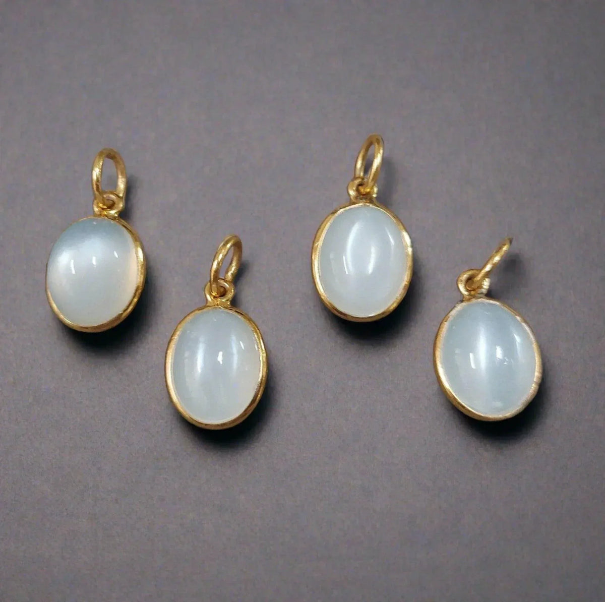 925 Gold Vermeil White Moonstone Pendant Drop Shape - K Jewelry Accessories