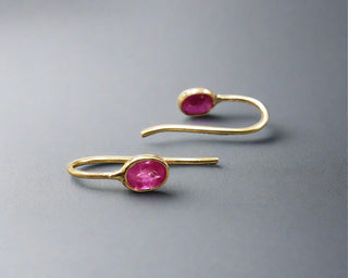 18k Gold Ruby Dainty Earrings - K Jewelry Accessories