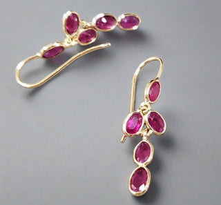 18k Gold Natural Red Ruby Earrings - K Jewelry Accessories