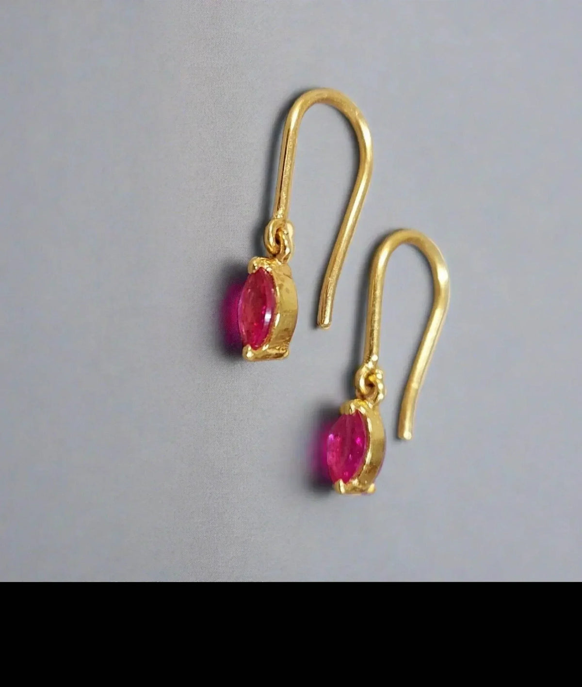 Beautiful Gold Vermeil Ruby Earrings Minimalist - K Jewelry Accessories