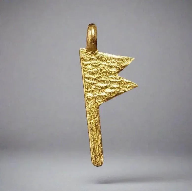 925 Gold Vermeil Charm Flag shape Designer Jewelry - K Jewelry Accessories