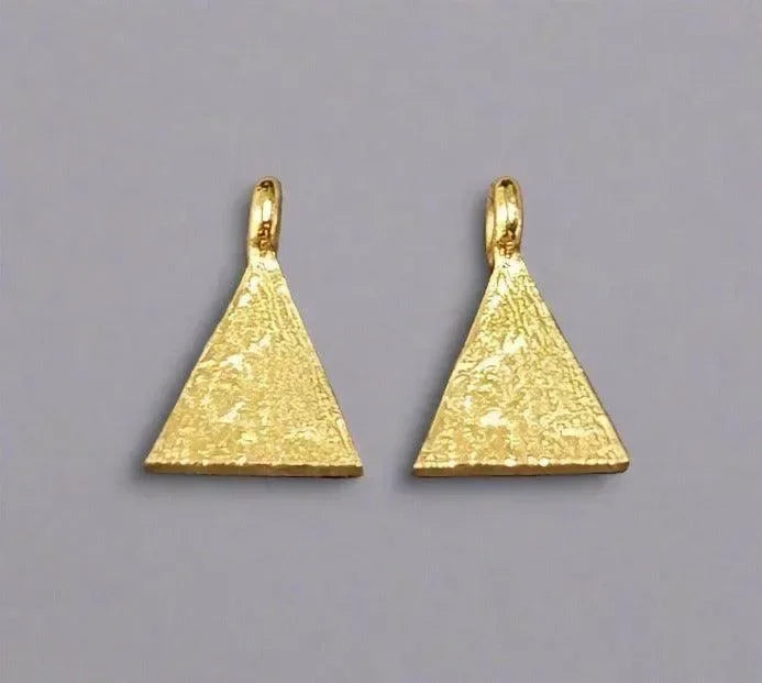 925 Gold Vermeil Charm Triangle Shape For Women - K Jewelry Accessories