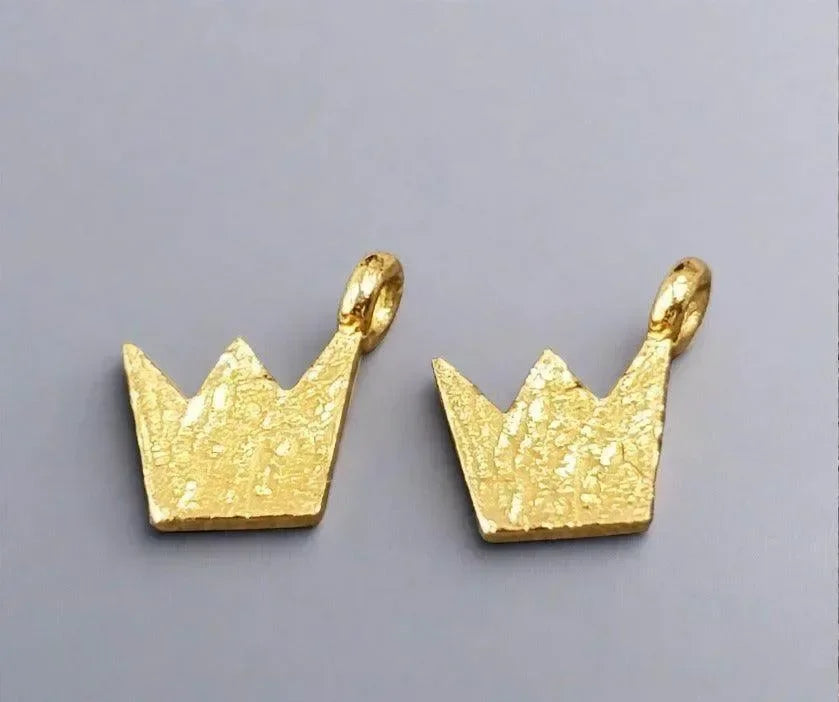 925 Gold Vermeil Charm Crown Shape For Unisex Jewelry - K Jewelry Accessories