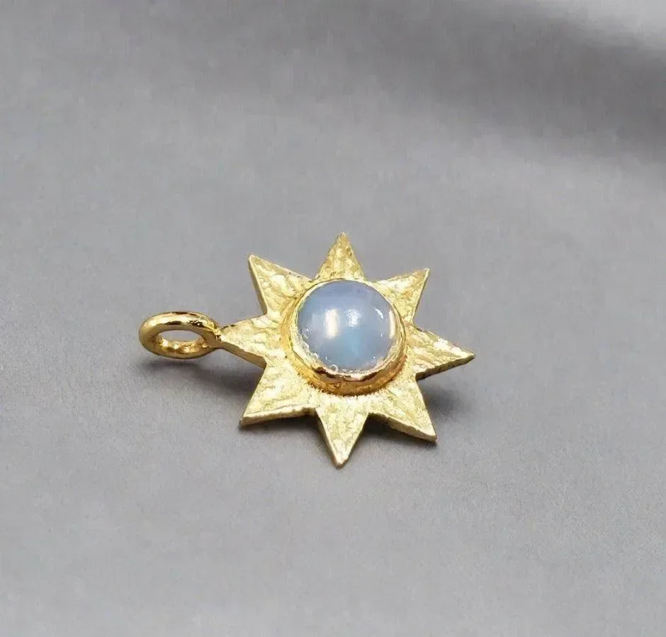 925 Gold Vermeil Opal Star Charm Celestial Glow - K Jewelry Accessories