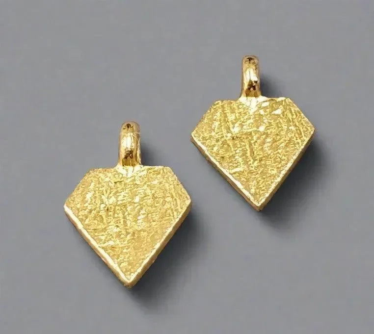 925 Gold Vermeil Charms Diamond Shape - K Jewelry Accessories