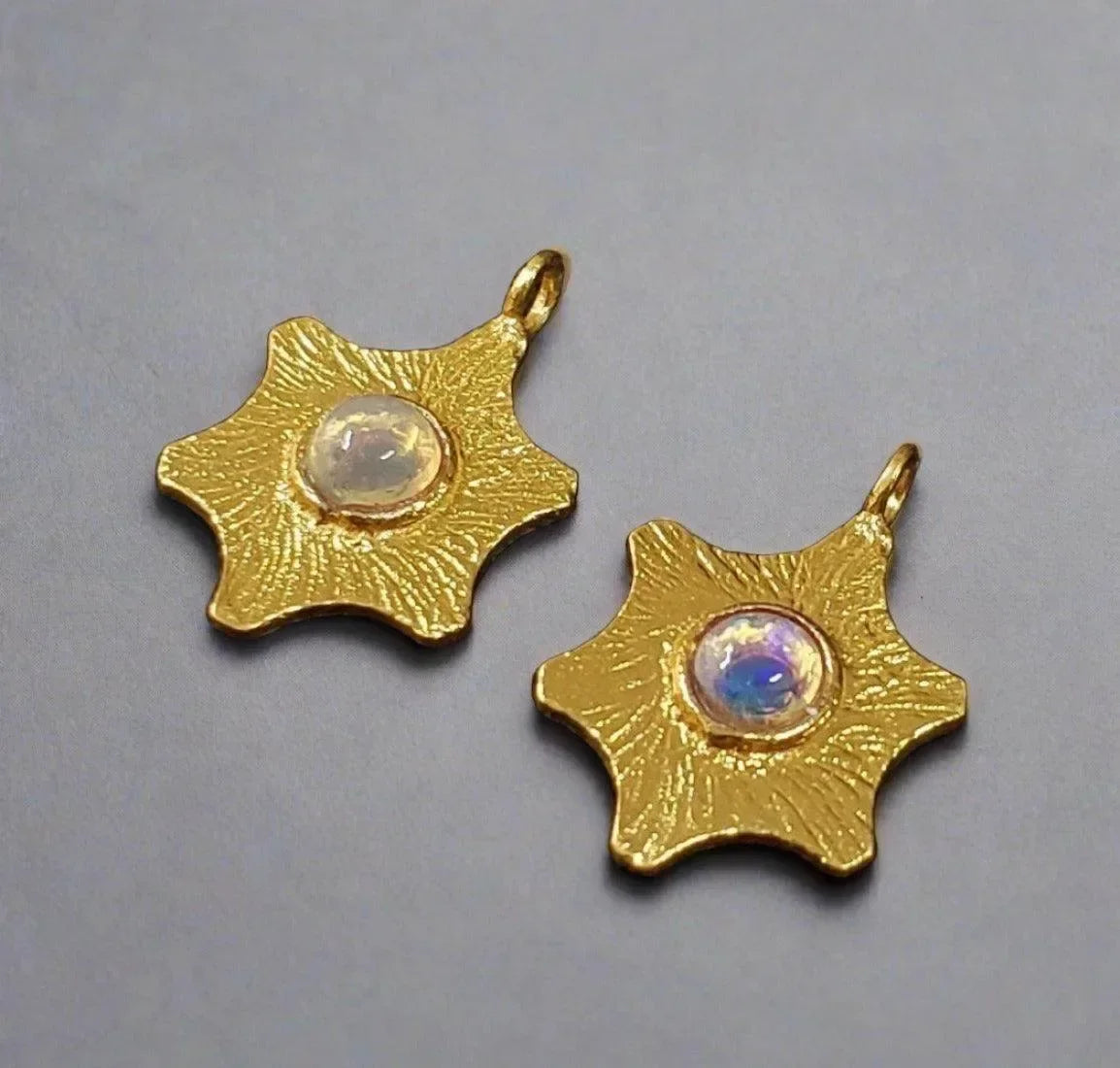 Gold Vermeil Ethiopian Opal Floral Charm Star shape elegant - K Jewelry Accessories