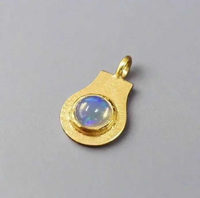 Gold Vermeil Ethiopian Opal Pot Charm Pendant - K Jewelry Accessories