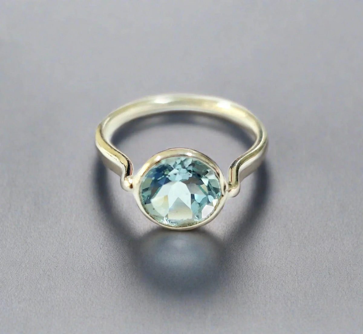 925 Silver Sky Blue Topaz Ring - K Jewelry Accessories