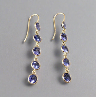 Blue Tanzanite 14k Gold Wedding Earrings - K Jewelry Accessories