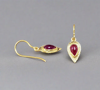 18k Gold Teardrop Ruby Earrings Elegant - K Jewelry Accessories