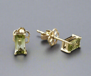 14k Gold Lemon Green Tourmaline Studs - K Jewelry Accessories