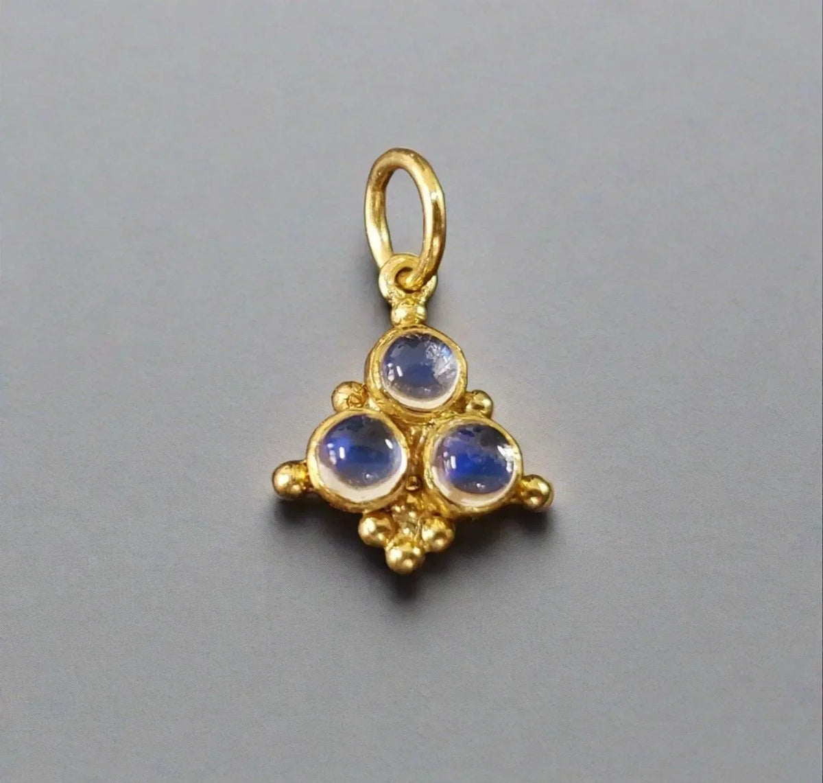 Gold Vermeil Rainbow Moonstone Pendant Handcrafted Jewelry - K Jewelry Accessories