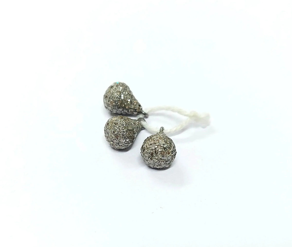 925 Silver Pave Diamond Drop Pendant Jewelry Findings - K Jewelry Accessories