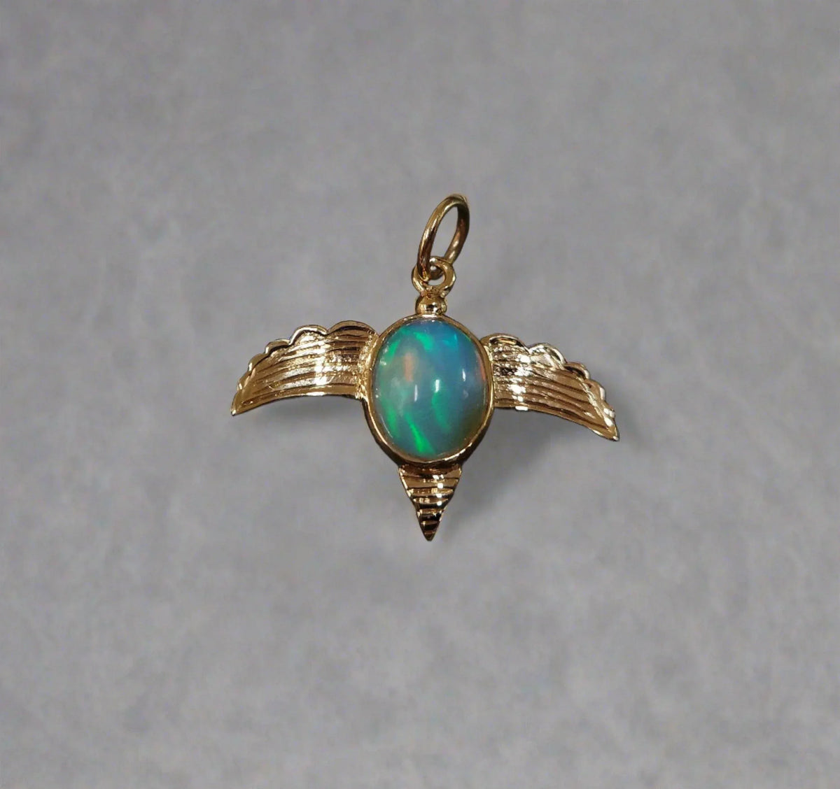 14K Gold Ethiopian Opal Bird Pendant Beautiful design - K Jewelry Accessories