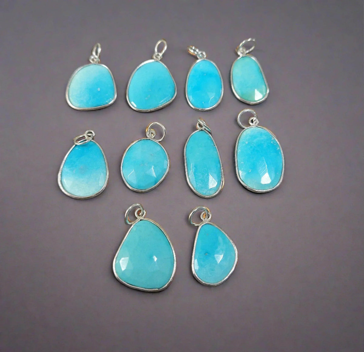 925 Silver Arizona Turquoise Pendant - December Birthstone - K Jewelry Accessories