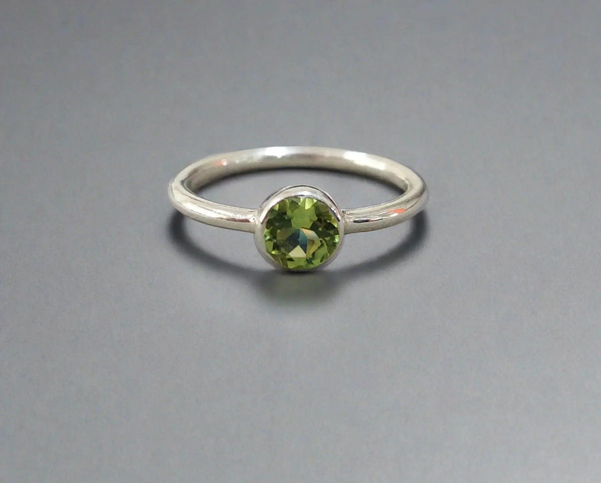 925 Silver Green Peridot Ring - K Jewelry Accessories