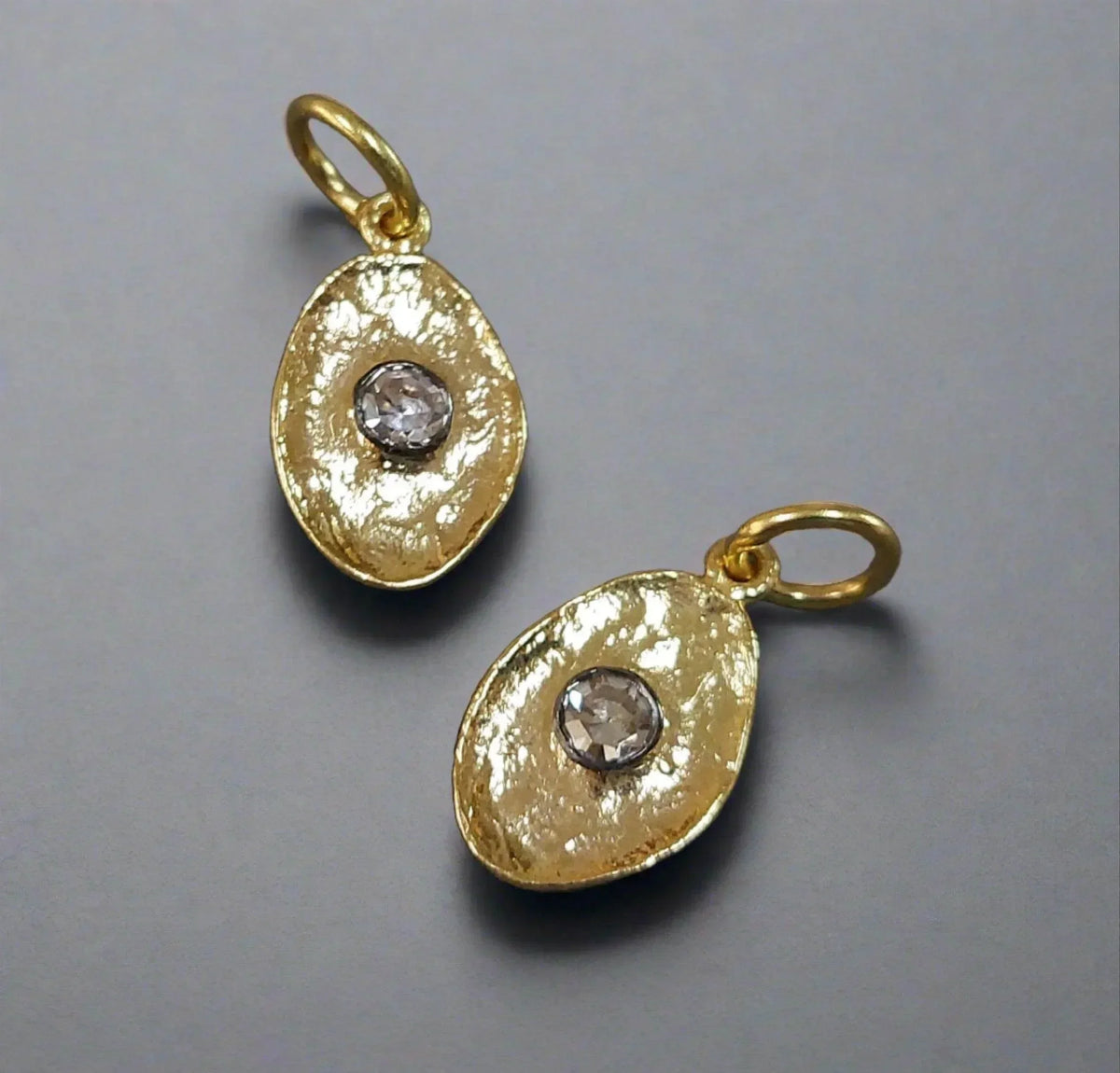 14k Gold Diamond Pendant Disc Shape - K Jewelry Accessories