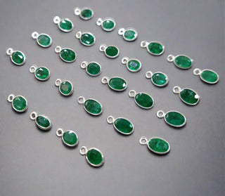 925 Silver Zambian Emerald Charm - K Jewelry Accessories