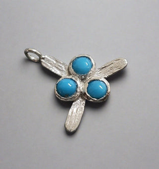 925 Silver Arizona Turquoise Charm - K Jewelry Accessories