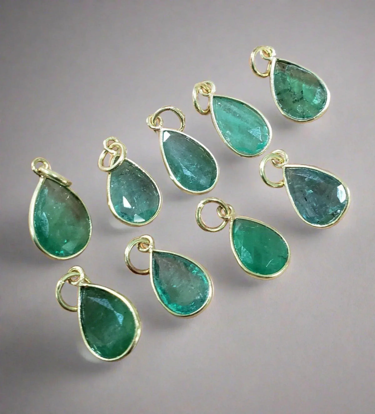 14k Gold Pear Zambian Emerald Pendant - K Jewelry Accessories