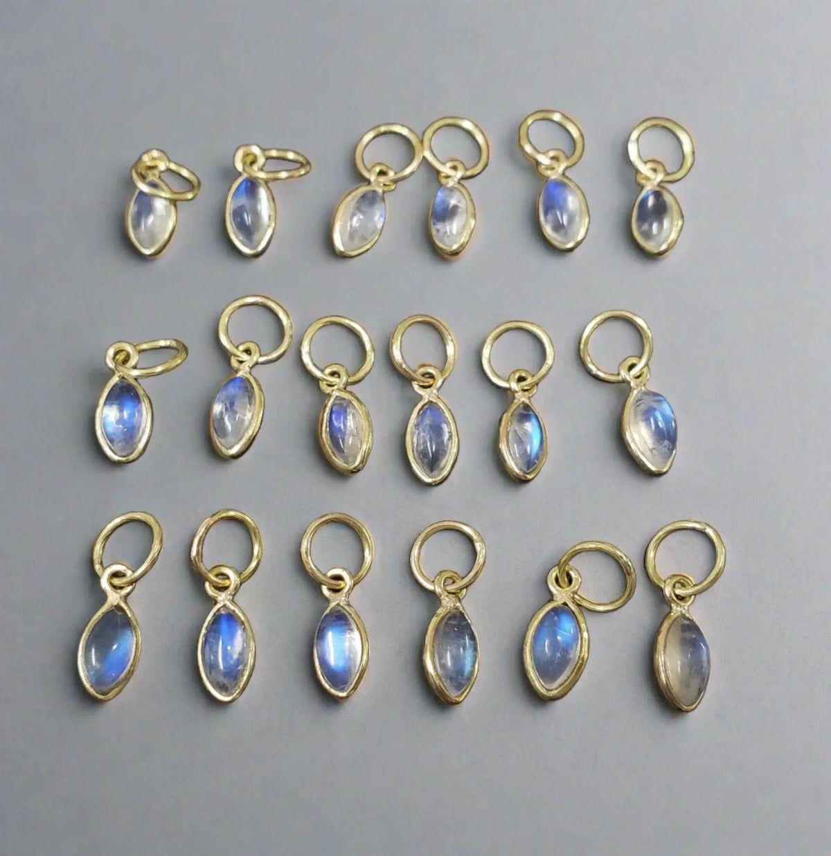 14k Gold Rainbow moonstone Pendant beautiful - K Jewelry Accessories