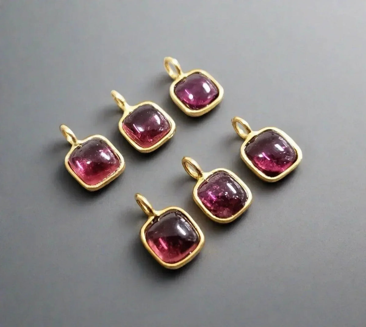 18k Gold Rubellite Tourmaline Charm Pendant - K Jewelry Accessories