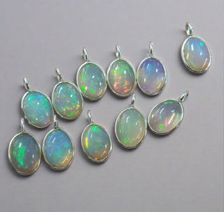 925 Silver Ethiopian Opal Charm Pendant - K Jewelry Accessories