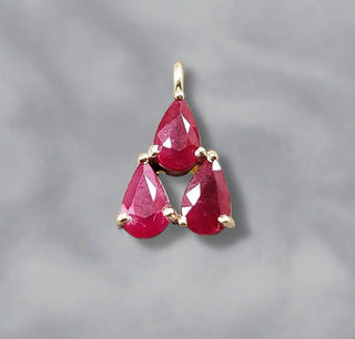 14k Gold Natural Ruby Charm Pendant - K Jewelry Accessories